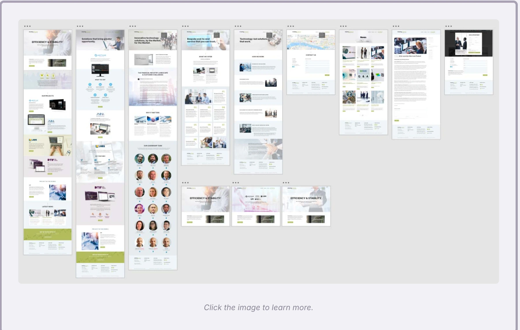 ETS website high-fidelity mockups