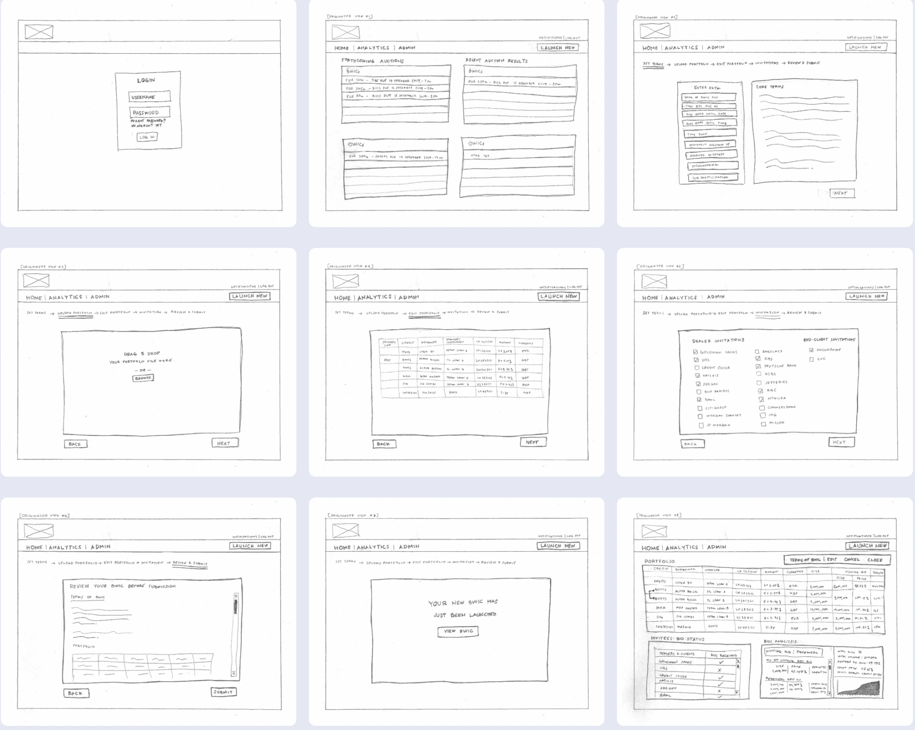 WIC Platform interface sketches